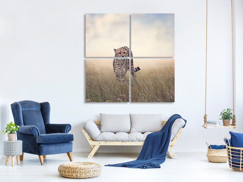 4-piece-canvas-print-the-cheetah