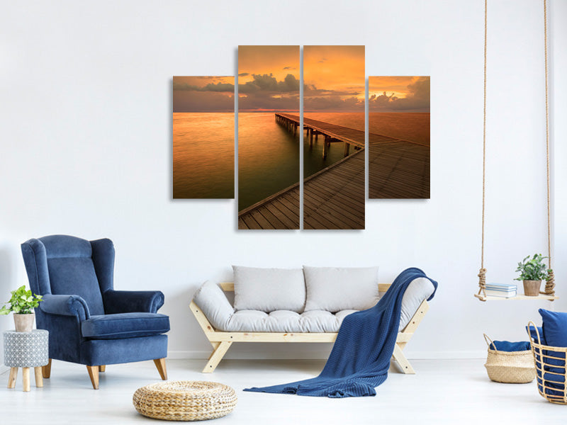 4-piece-canvas-print-the-footbridge-by-the-sea