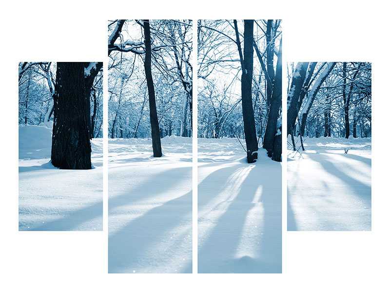 4-piece-canvas-print-the-forest-without-tracks-in-the-snow