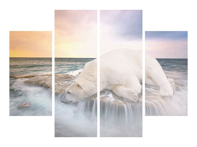 4-piece-canvas-print-the-polar-bear-and-the-sea