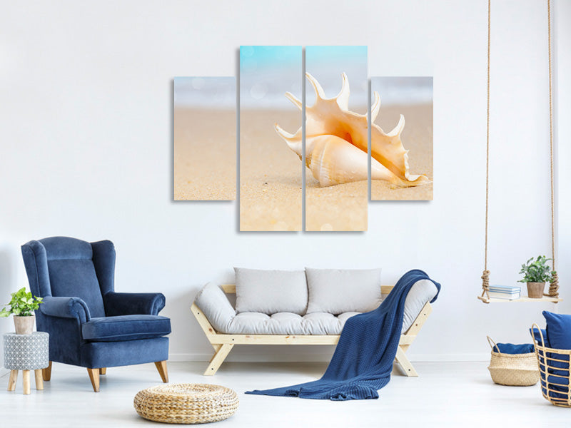 4-piece-canvas-print-the-shell-on-the-beach