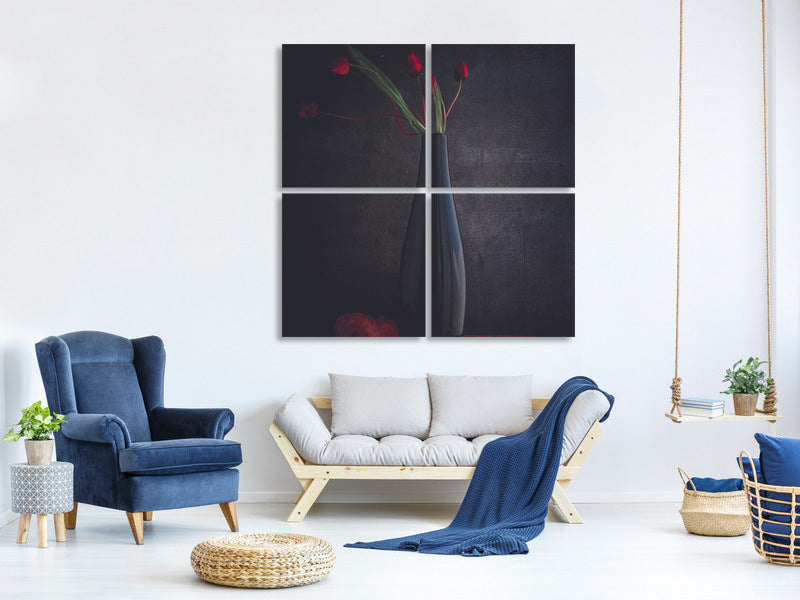 4-piece-canvas-print-the-silent-flower