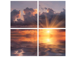 4-piece-canvas-print-thrilling-sunset