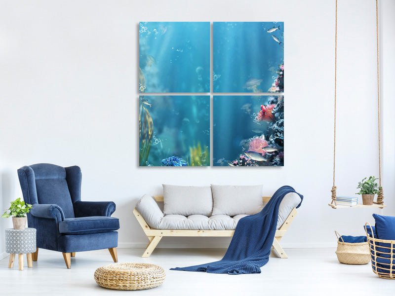 4-piece-canvas-print-underwater