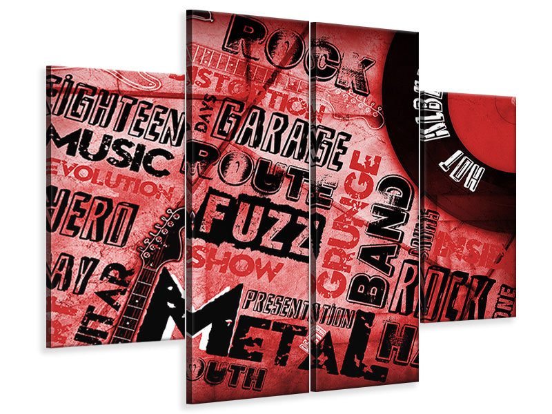 4-piece-canvas-print-writings-music-grunge