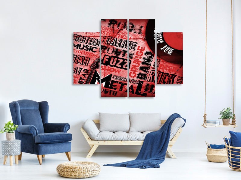 4-piece-canvas-print-writings-music-grunge