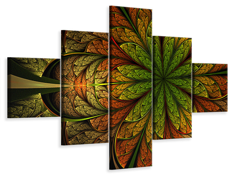 5-piece-canvas-print-abstract-floral-pattern