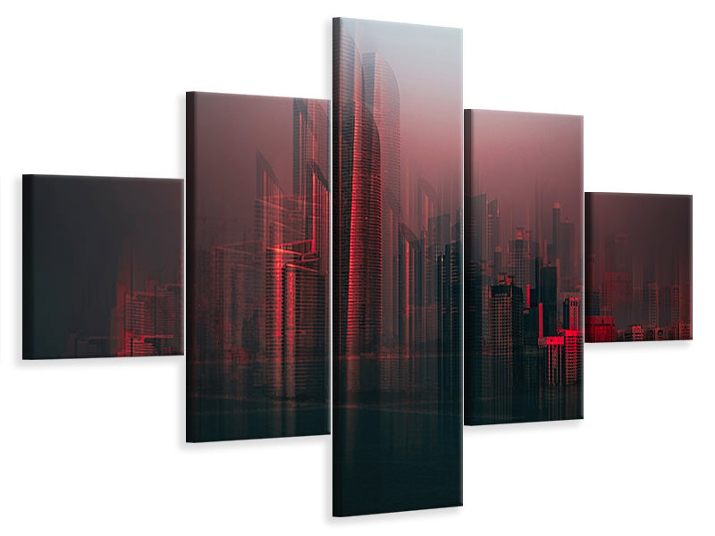 5-piece-canvas-print-abu-dhabi-skyline