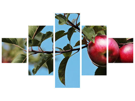 5-piece-canvas-print-apple-on-the-tree