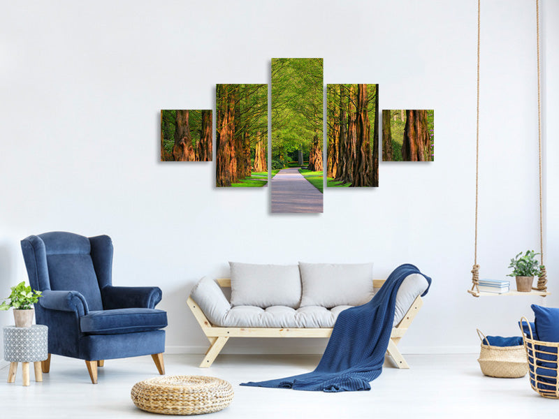 5-piece-canvas-print-beautiful-avenue-in-nature