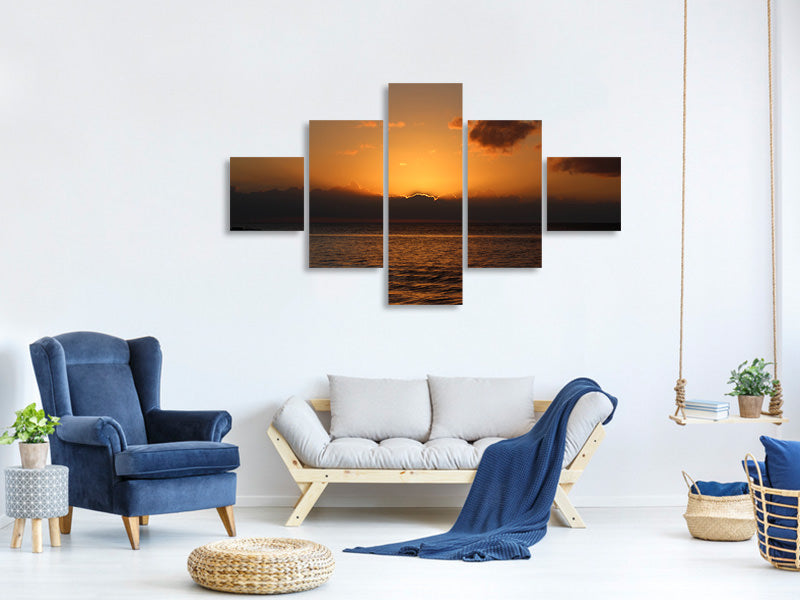 5-piece-canvas-print-beautiful-sunrise-on-the-beach