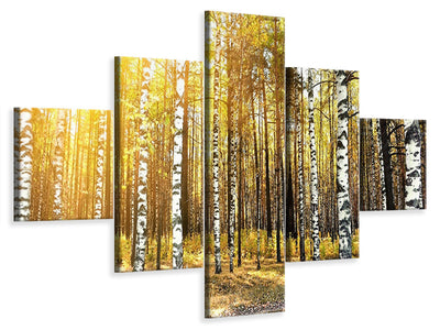 5-piece-canvas-print-birch-forest