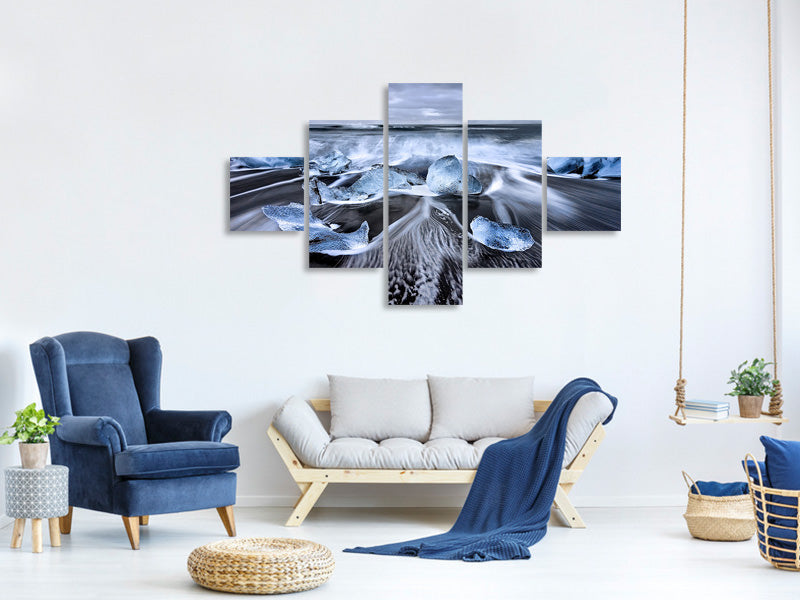 5-piece-canvas-print-blue-diamonds