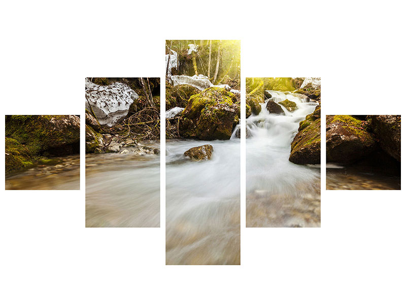 5-piece-canvas-print-cascading-waterfall