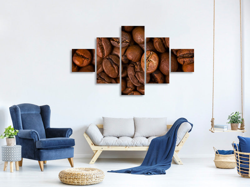 5-piece-canvas-print-close-up-coffee-beans