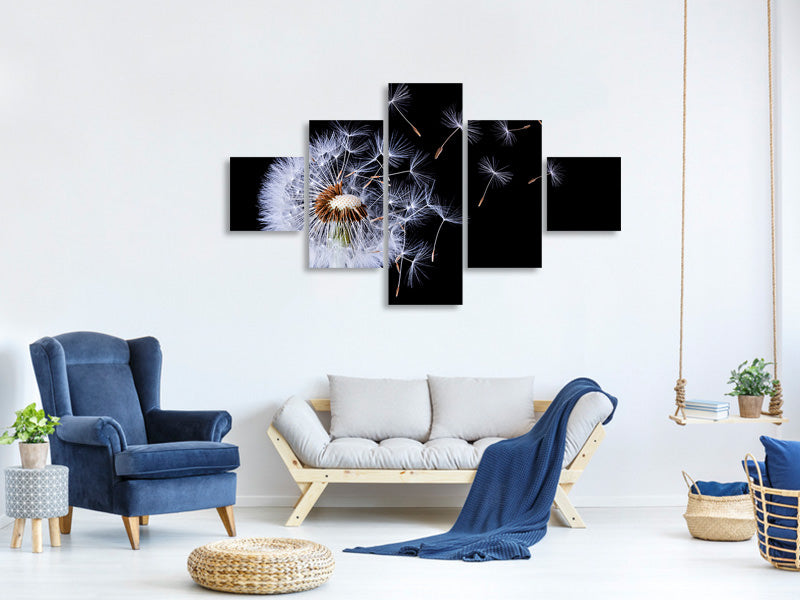 5-piece-canvas-print-dandelion-blowing