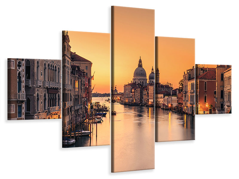 5-piece-canvas-print-dawn-on-venice