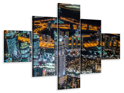 5-piece-canvas-print-dubai-night