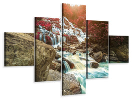 5-piece-canvas-print-exotic-waterfall