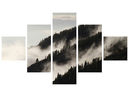 5-piece-canvas-print-fog-in-the-woods