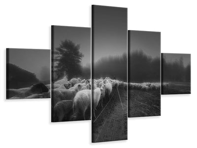 5-piece-canvas-print-foggy-memory-of-the-past-ii