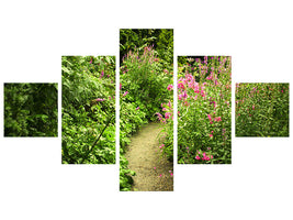 5-piece-canvas-print-garden-path