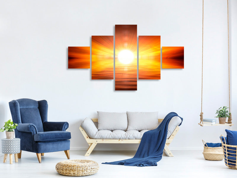 5-piece-canvas-print-glowing-sunset