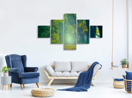 5-piece-canvas-print-green-forest