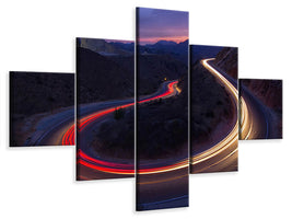 5-piece-canvas-print-headlights-and-brake-lights