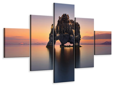 5-piece-canvas-print-hvitserkur-the-stone-rhino