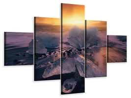 5-piece-canvas-print-jokulsarlonas-sunrise-ii