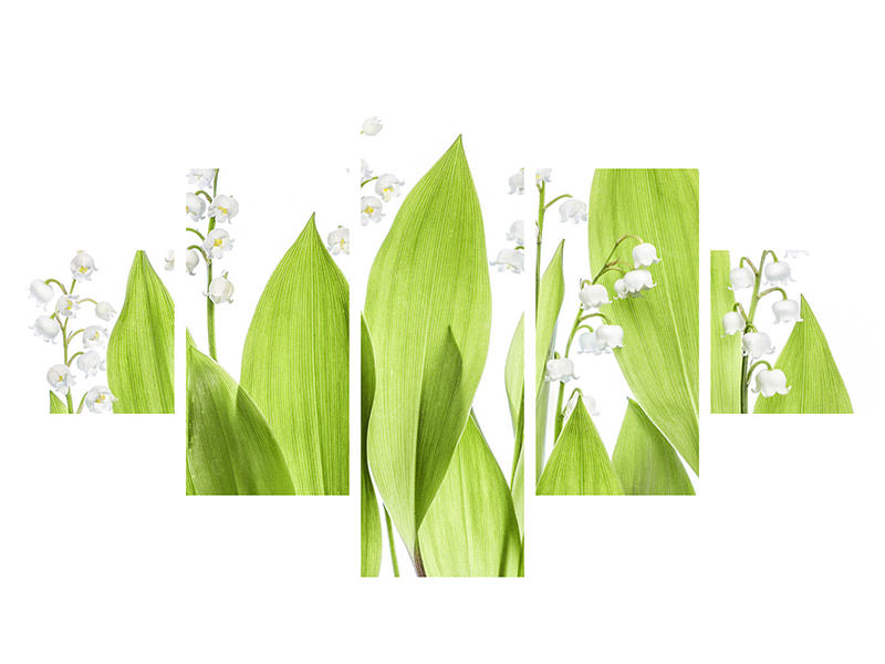 5-piece-canvas-print-lily-of-the-valley