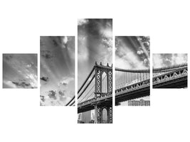 5-piece-canvas-print-manhattan-bridge