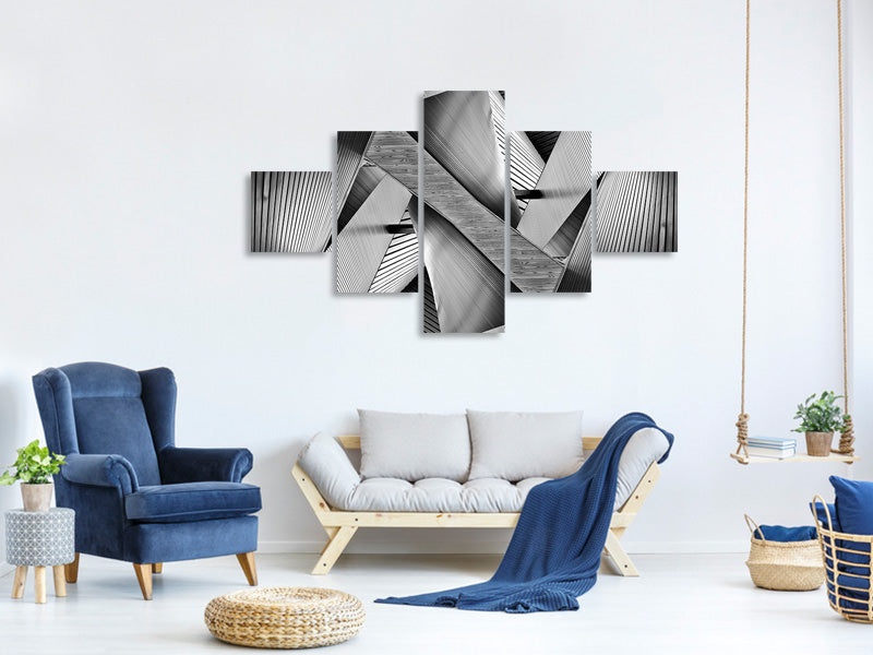 5-piece-canvas-print-metal-origami