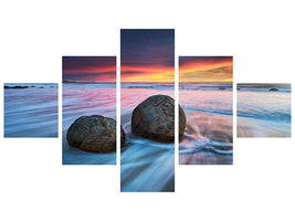 5-piece-canvas-print-moeraki-boulders-ii