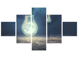 5-piece-canvas-print-moon-lamp