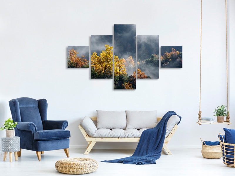 5-piece-canvas-print-moonlight-forest