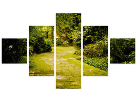 5-piece-canvas-print-moss-covered-path