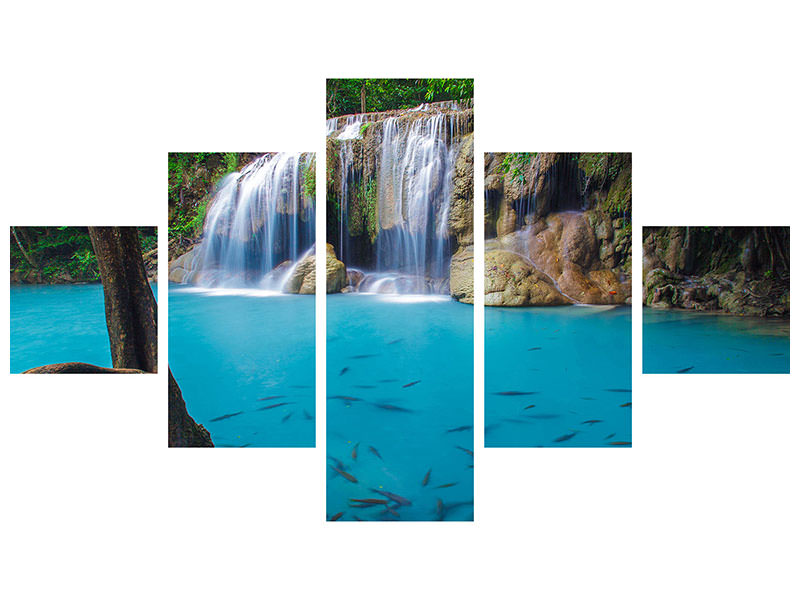 5-piece-canvas-print-nature-waterfall