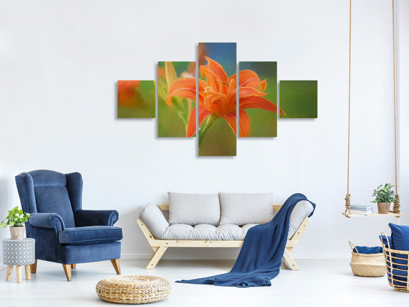 5-piece-canvas-print-painting-of-a-lily