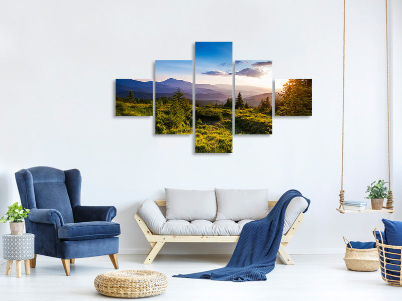 5-piece-canvas-print-peaceful-landscape