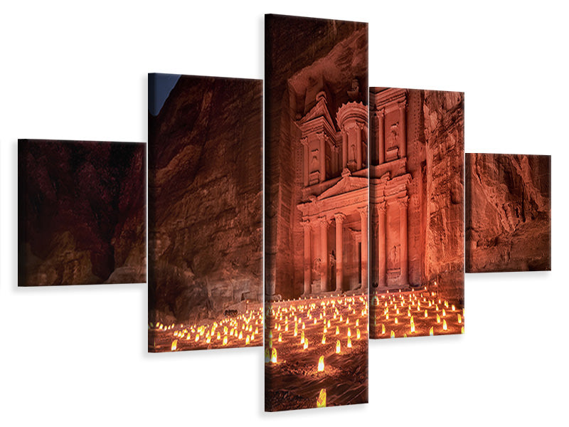 5-piece-canvas-print-petra-by-night-ii