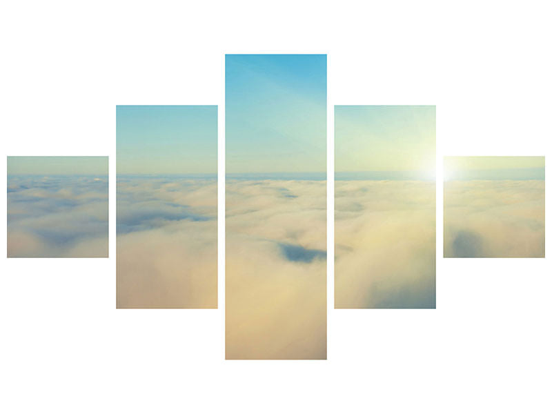 5-piece-canvas-print-photo-wallaper-dawn-above-the-clouds