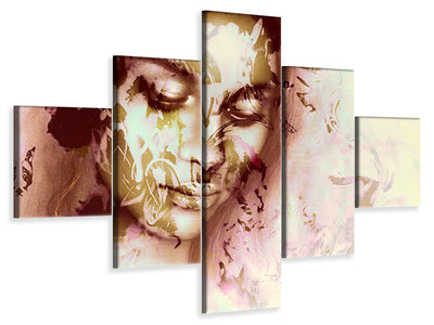 5-piece-canvas-print-romantic-portrait-of-a-beauty