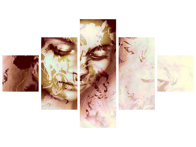 5-piece-canvas-print-romantic-portrait-of-a-beauty