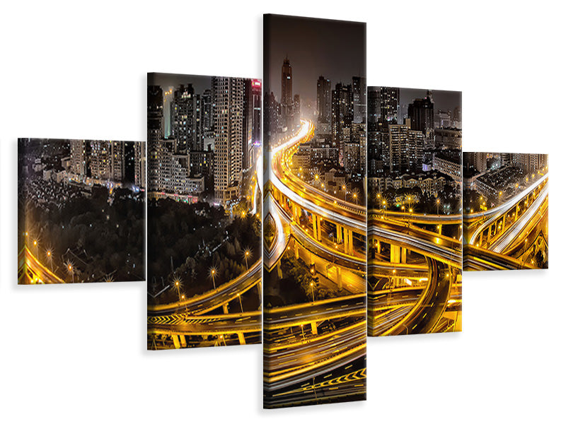 5-piece-canvas-print-shanghai-at-night