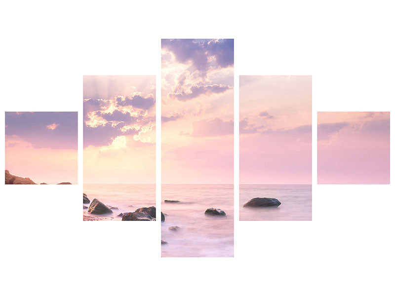 5-piece-canvas-print-sunrise-at-sea