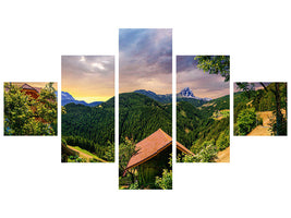 5-piece-canvas-print-swiss-mountains-in-summer