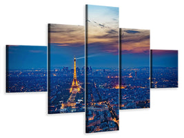 5-piece-canvas-print-the-eiffel-tower-in-france