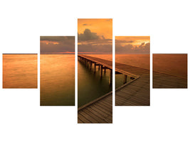 5-piece-canvas-print-the-footbridge-by-the-sea